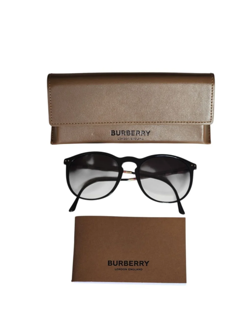 BURBERRY‎ Women's Gradient Black Round Sunglasses